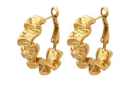 Golden Circle Wave Earrings on Sale