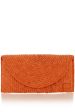 PENNY Orange Woven Clutch Online now