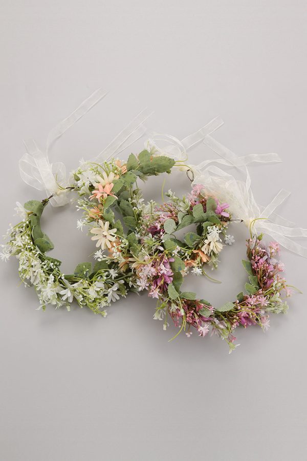 White Garland Crown Bridal Headband Supply