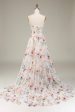 A-Line Sweetheart Long Corset Prom Dress With Flower Hot on Sale