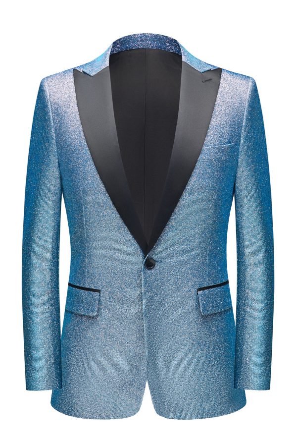 Sparkly Royal Blue Single Breasted 2 Piece Men s Prom Suit Online now