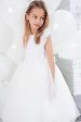 White A Line Round Neck Sleeveless Tulle Flower Girl Dress Supply