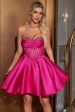 Cute A Line Sweetheart Corset Fuchsia Homecoming Dress with Beading Online now