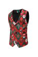 Red Santa Claus Print Men s Christmas Suit Vest Discount