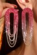 Fashionable Gradient Color Tassel Large Earrings Hot on Sale