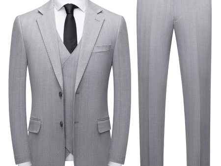 Simple Grey Shawl Lapel 3 Piece Men s Suit Set Online