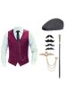 Black One Breasted Men s Vest with Accessories Set Online now